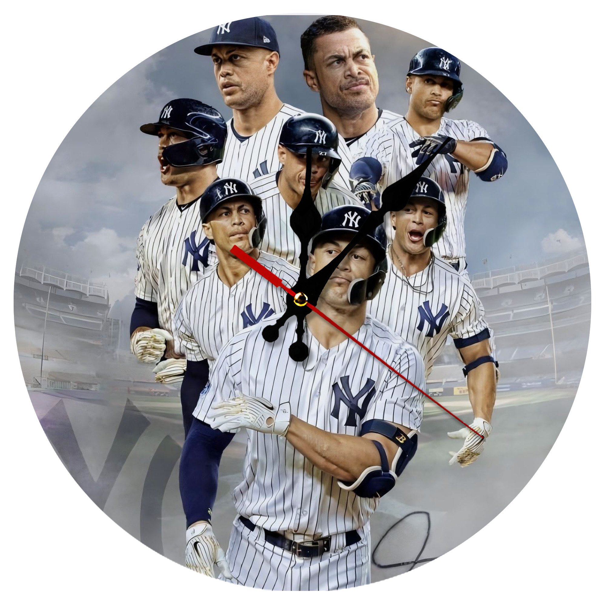 Giancarlo Stanton 38 Silent Round Wall Clock – Modern & Stylish DIY Design, Durable Wood Construction, Easy To Install – Perfect For Office, Bedroom, Living Room, And More